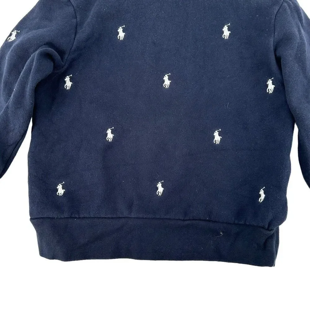 Polo Ralph Lauren Multi Pony Hoodie Navy Blue Boys Size S / 8 Preppy Classic Top